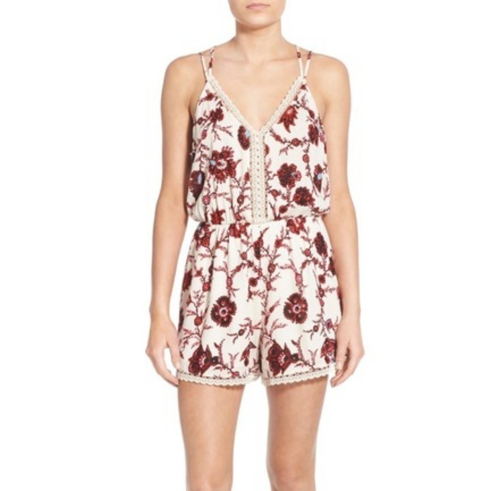 ❤Astr the label Crochet inset romper size xs